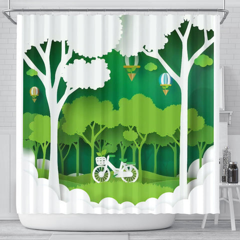 Image of A Day in the Park 3D Shower Curtain