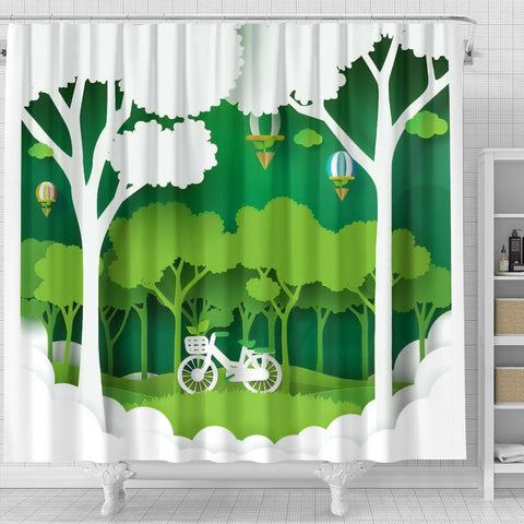 Image of A Day in the Park 3D Shower Curtain