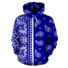 Blue Bandana Style All Over Hoodie - Crip Blue New Style