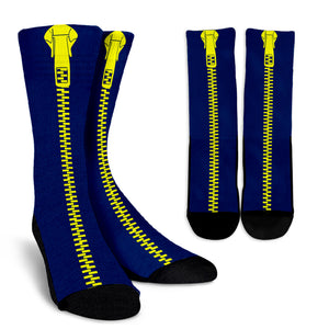 Yellow-Dark-Blue-001 Crew Socks
