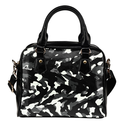 Black Camouflage Shoulder Handbag