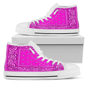 Hot Pink Bandana Style High Top Shoes - New Style