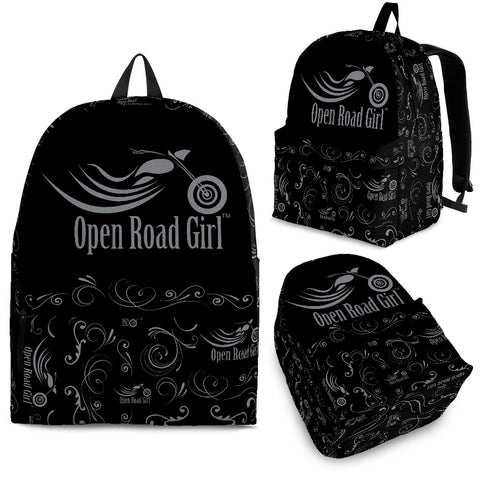 GREY Open Road Girl Scatter Design Backpack
