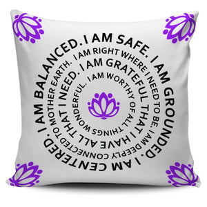 I Am Balanced Mantra 18" Pillowcase - Spicy Prints