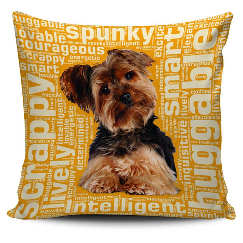 Image of Yorkie 18" Pillow Cover - Spicy Prints