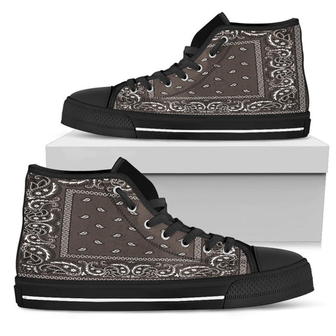 Image of Brown Bandana Style High Top Shoes