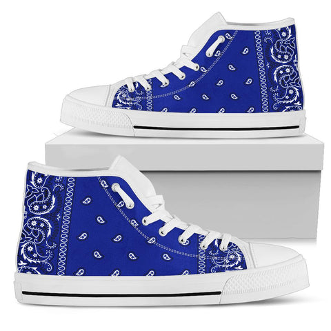 Image of Blue Crip Bandana Style High Top Sneakers