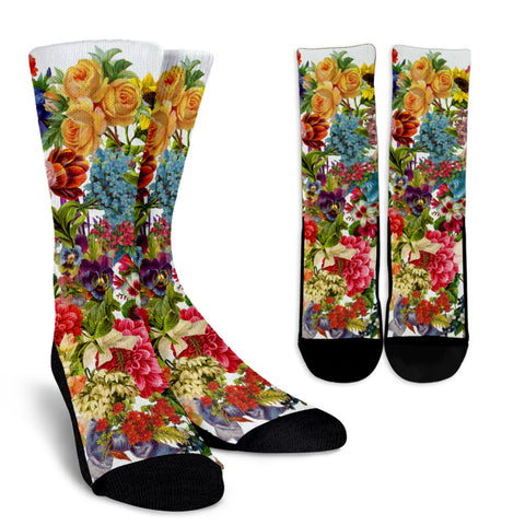 floral festival socks
