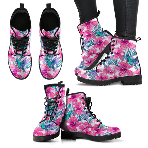 Pink Tropical Hummingbird Boots