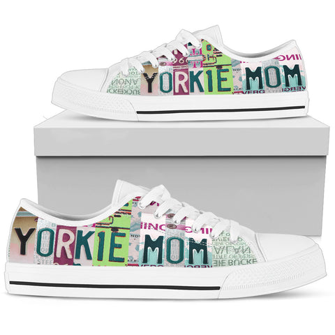 Yorkie Mom Print Low Top Canvas Shoes For Women- Limited Edition
