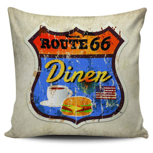 Route 66 Vintage Style 18" Pillowcase - Spicy Prints