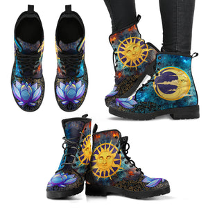 Sun & Moon Lotus Handcrafted Boots