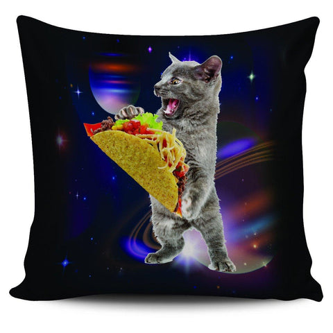 Image of Taco Cat In Space Pillow Case - 18 Inch - Spicy Prints