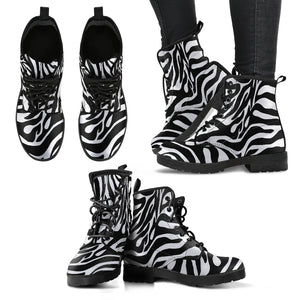 Zebra Print Custom Women's Leather Boots