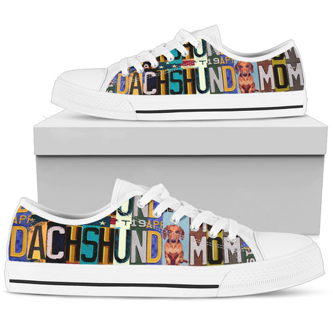Women's Low Top Canvas Shoes For Dachshund Mom