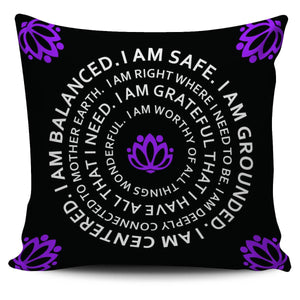 I Am Balanced Mantra 18" Pillowcase - Spicy Prints