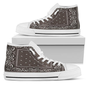Brown Bandana Style High Top Shoes