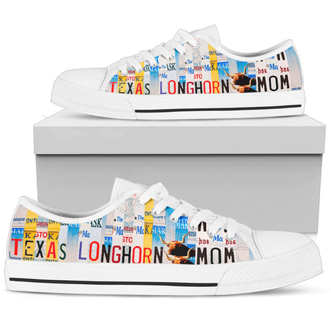 Women's Low Top Canvas Shoes For Texas Longhorn Mom