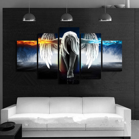 Image of Angel Power Fire And Ice 5-Piece Wall Art Canvas - Spicy Prints