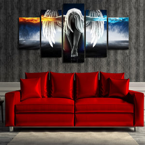 Angel Power Fire And Ice 5-Piece Wall Art Canvas - Spicy Prints