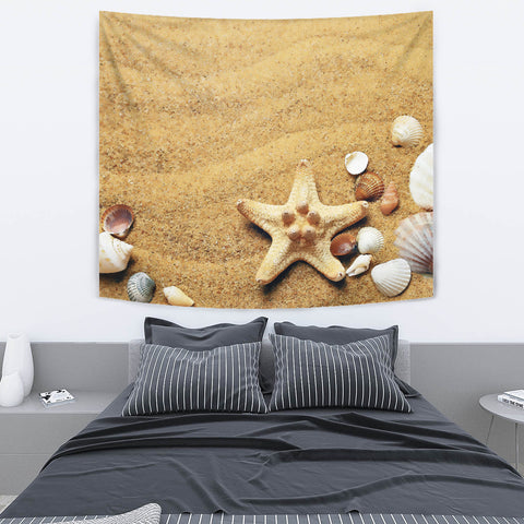 Image of Watercolor Beach Tapestry