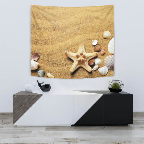Image of Watercolor Beach Tapestry