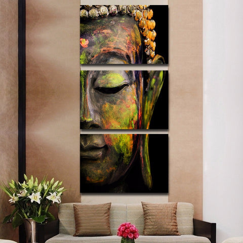 Image of Buddha Limited Edition 3-Piece Wall Art Canvas - Spicy Prints
