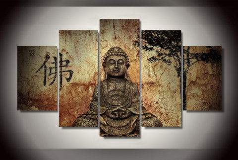 Buddha Mind And Soul 5-Piece Wall Art Canvas - Spicy Prints