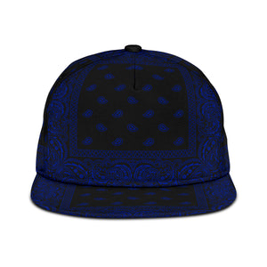 Black Blue Bandana Style SnapbackCap