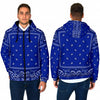 Men's Crip Blue Bandana Style Padded Hooded Jacket