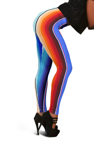 Image of Blue Stripe Womens Leggings