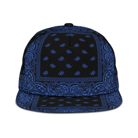 Image of Black Light Blue Bandana Style Snapback Cap