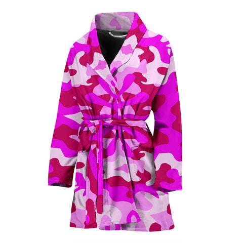 Image of Pink Camouflage Womens Bath Robe