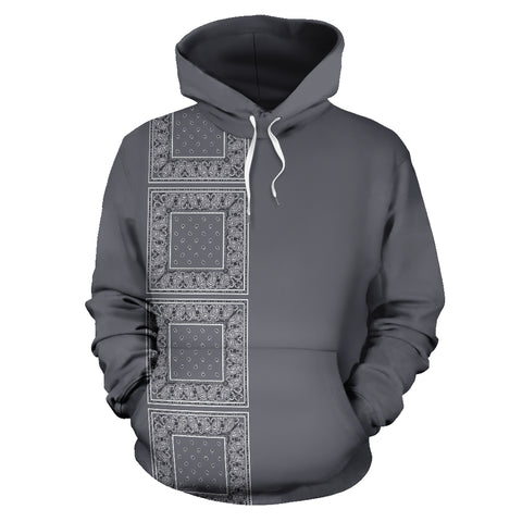 Image of Gray Bandana Line Up Pullover Hoodie