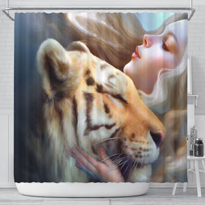 Lion Kiss Shower Curtain