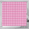 Pink Argyle Shower Curtain