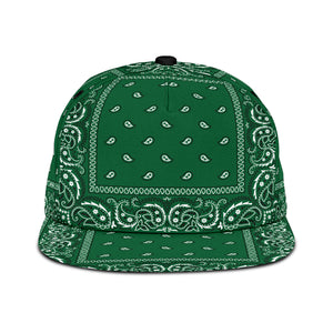 Hunter Green Bandana Style Snapback Cap