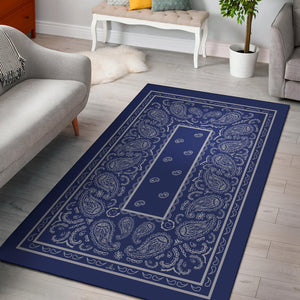 Blue and Gray Bandana Area Rugs - Fitted