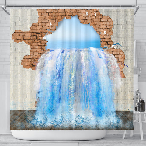 3D Shower Curtain - Water Leak
