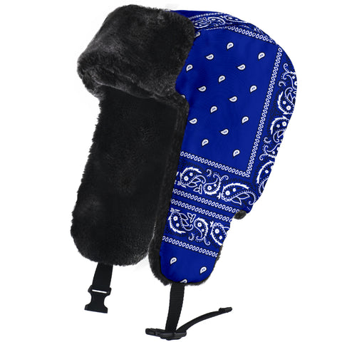 Image of Crip Blue Bandanna Trapper Hat