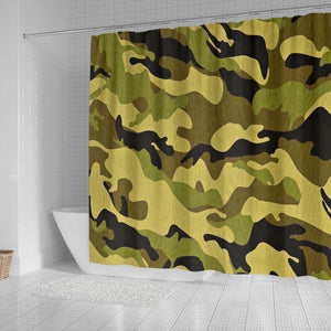 Green Camouflage Shower Curtain