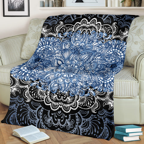 Image of Blue Lotus Fractal Blanket
