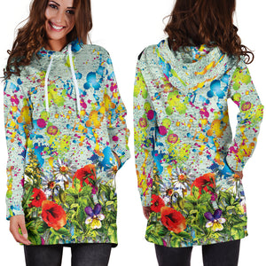 Colorful Flower Hoodie Dress