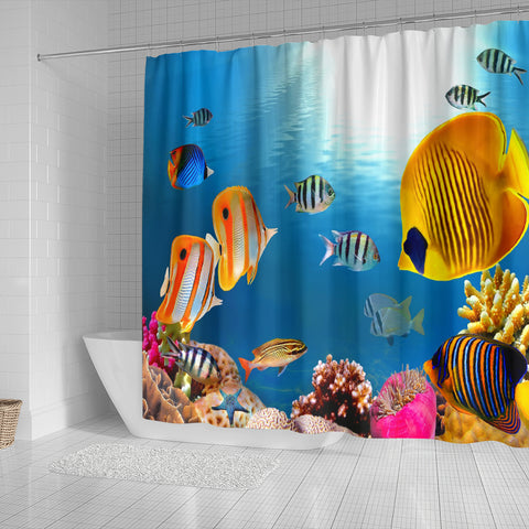 Yellow Fish Shower Curtain