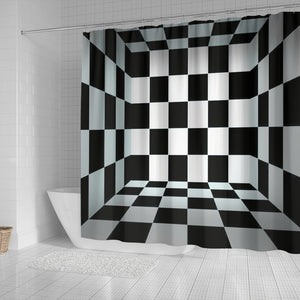 Black and White squares Shower Curtain