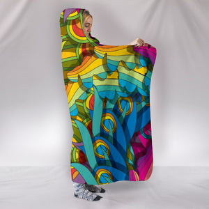Psychedelic Pop Art Pattern Hooded Blanket