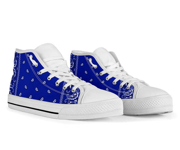 Blue Crip Bandana Style High Top Sneakers