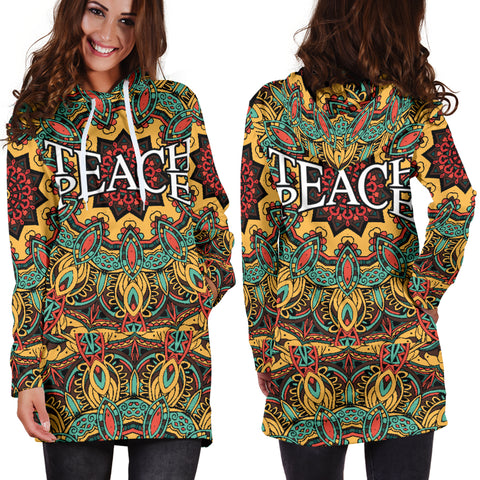 Teach Peace Hoodie Dress