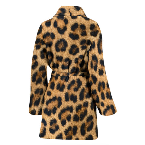 Leopard Fur Print Womens Bathrobe