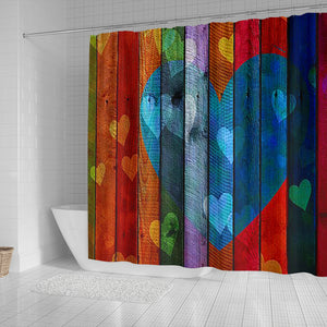 Shower Curtain ~ Wooden Hearts